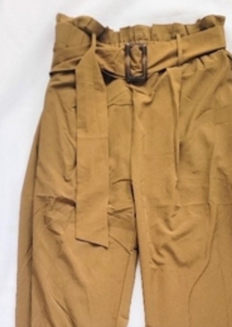 NWOT!Elevated Summer Women's Belted Lux Relaxed Fit Paper Bag Trouser Pant Large - Picture 12 of 16